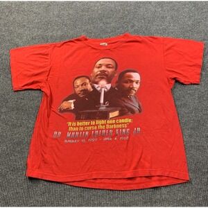 VTG‎ Cottonnet T Shirt Mens Large L Red Dr Martin Luther King Jr Back Hit Retro